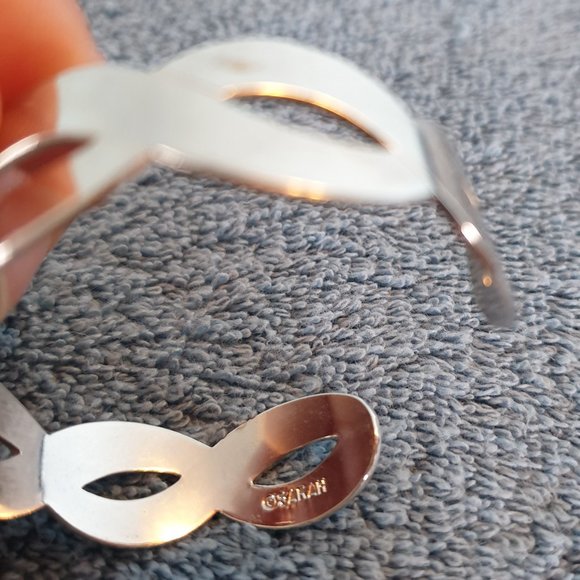 Vintage 1975 Sarah Coventry Silver Tone Braid Cuff Bracelet - Picture 6 of 9